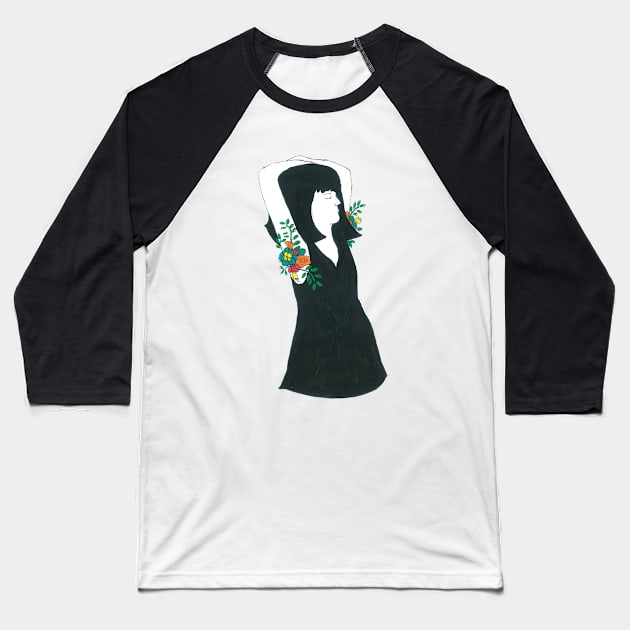 Flower Girl Baseball T-Shirt by DoodlesAndStuff